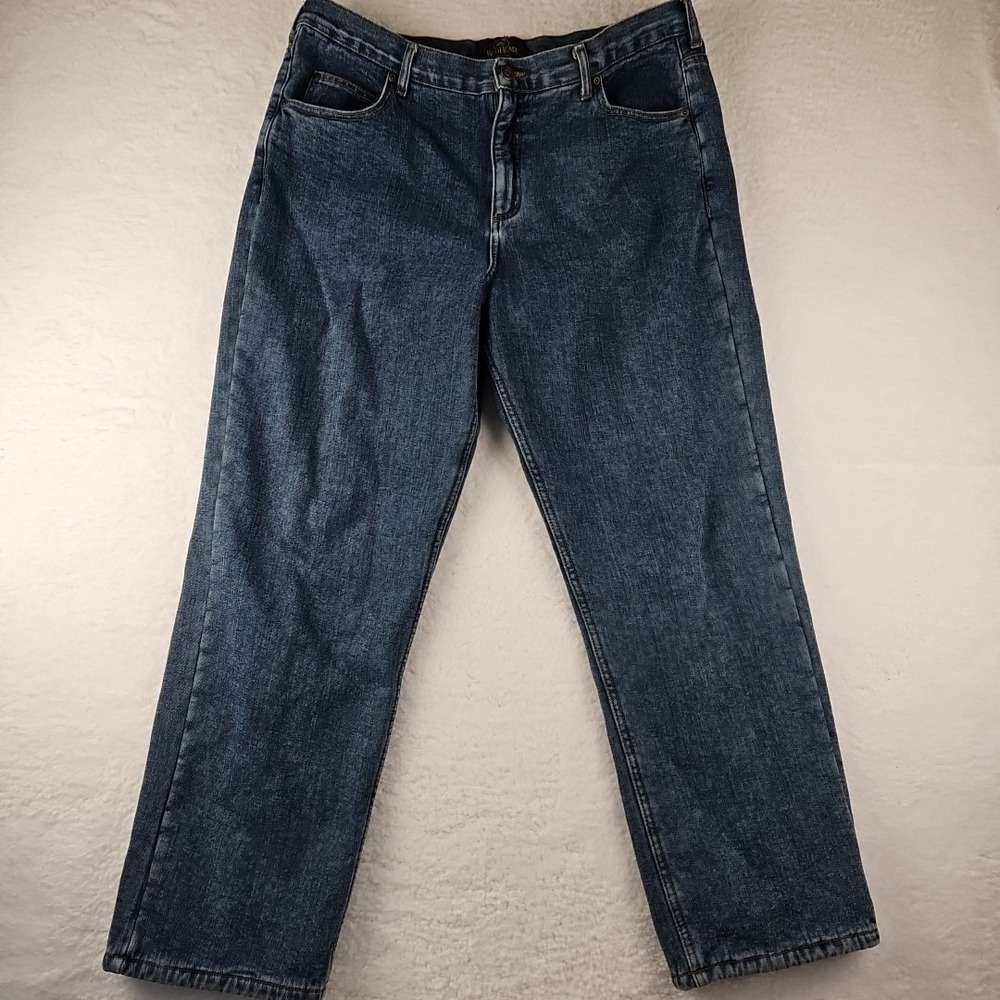 Red Head Green Fleece Lined Medium Wash Mens Jeans Size 38x30 (*38x29) Soft Warm